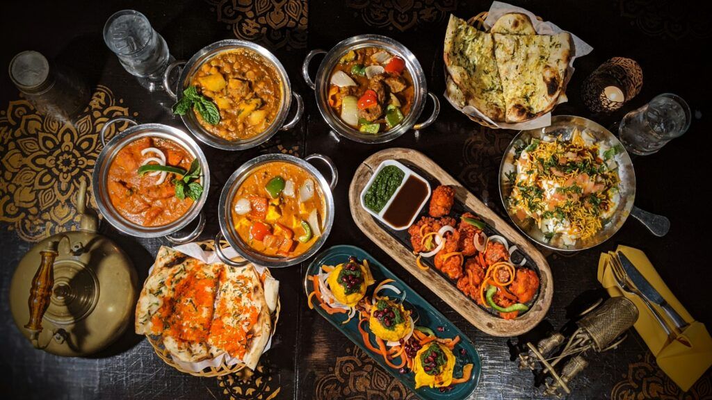 Indian vegetarian meal served at Hotel Mirage Regency Kathmandu